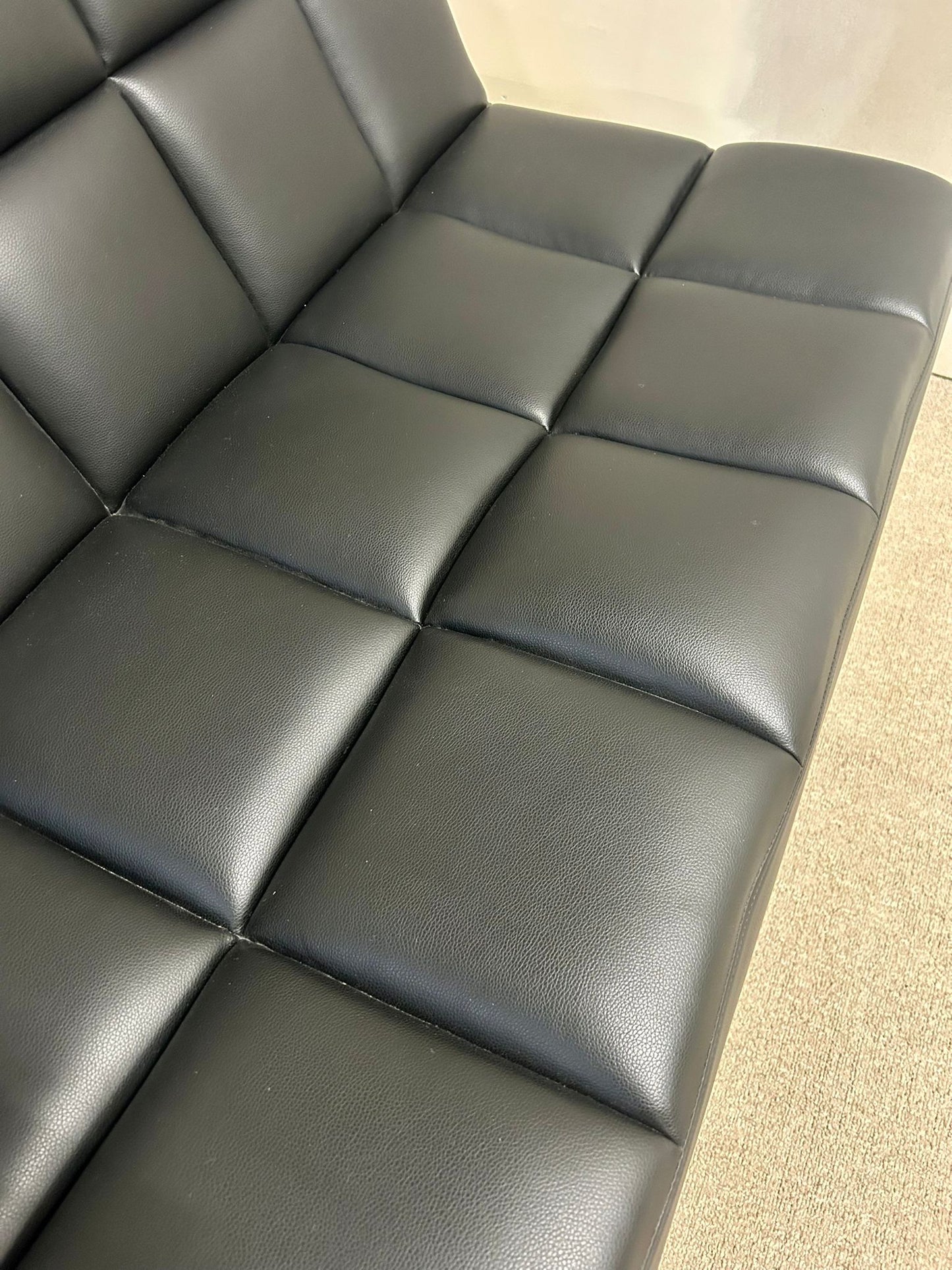 Designer Sofa , Sitzbank, Loungesofa, schwarz, Chromgestell