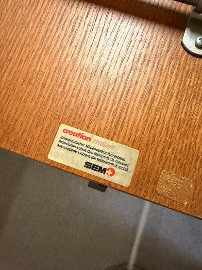 Mid Century Esstisch oval aus Holz ausziehbar in 2 Stufen