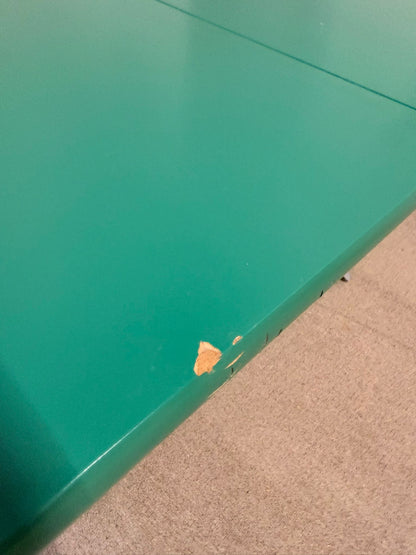 Ausziehbarer Esstisch Rund mit Chromstahl Fuss, Platten grün