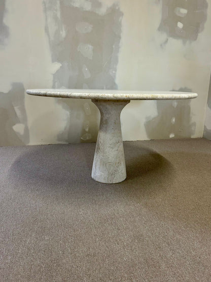 Runder Designer Travertin Esstisch Vintage 2-teilig