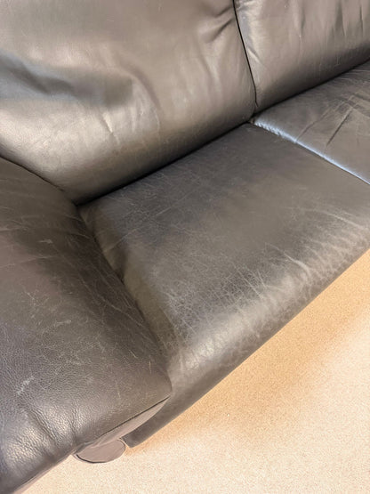 Schwarzes De Sede DS 10 Ledersofa in Schwarz