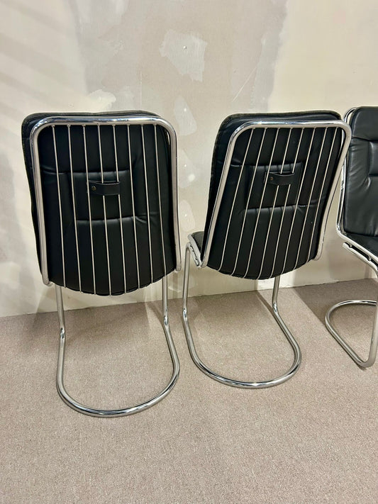 Freischwinger Stühle Gastone Rinaldi Rima Italia Leder
