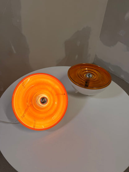 Vintage Space Age Tischlampe aus Frankreich, 70`s, orange