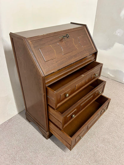 Antiker Sekretär Schreibtisch Holz mit Schubladen Vintage