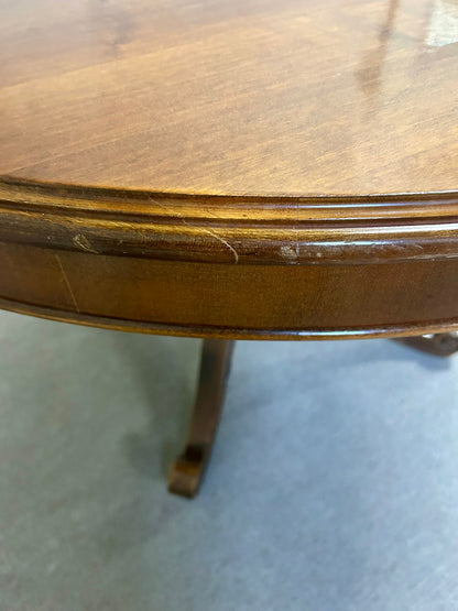 Runder Esstisch Nussbaum Stern Intarsie ausziehbar 50er