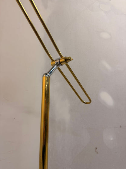 Stylische vintage Stehlampe, Gold/Chrome aus Messing