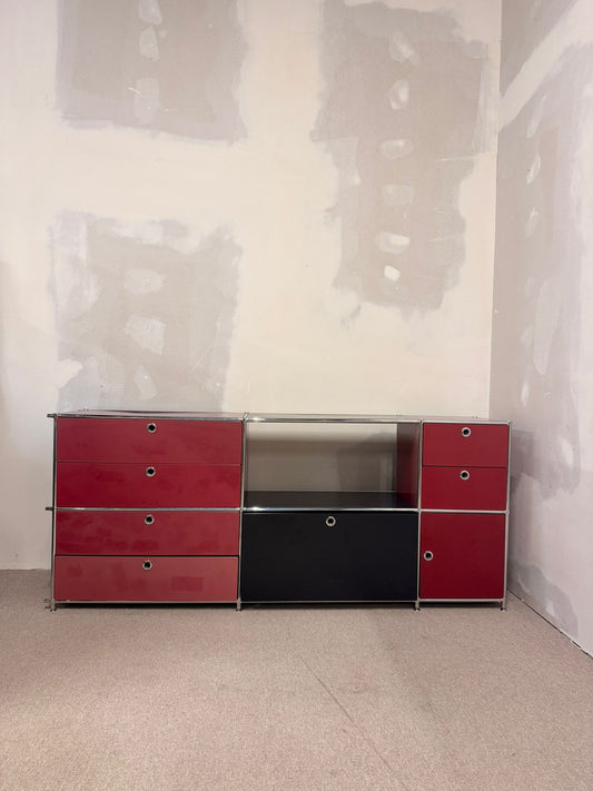 Interio Quadro (USM Büromöbel Style) Sideboard rot/schwarz