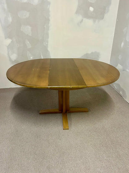 Runder, ausziehbarer Tisch aus Holz, Esstisch mit Platte