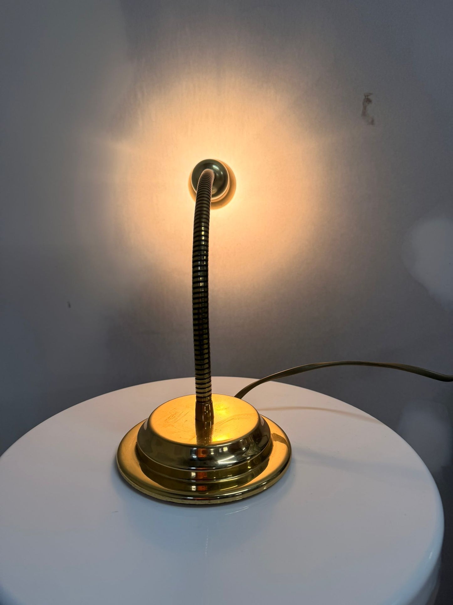 Vintage Messing Tischlampe von Holtkötter