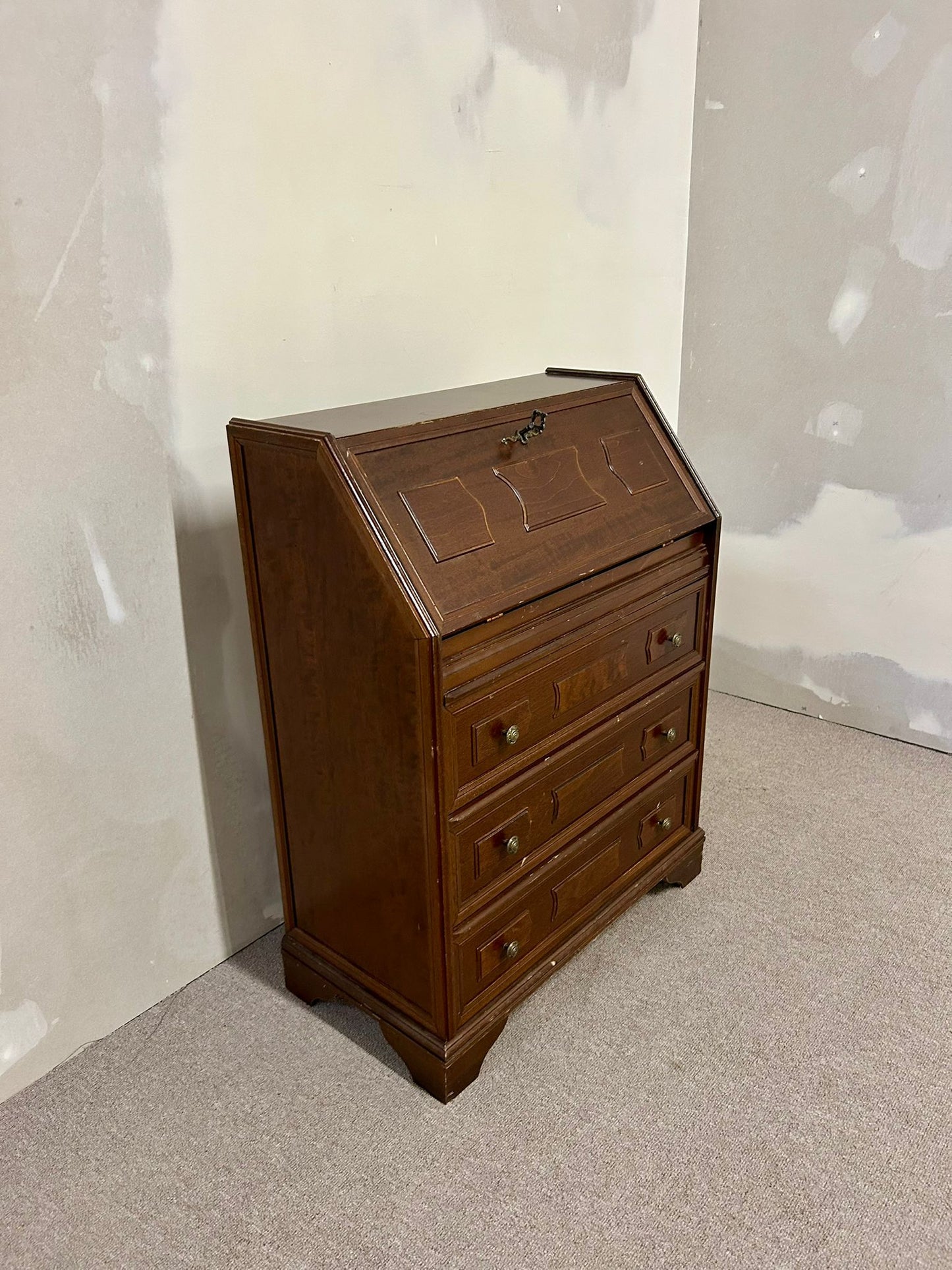 Antiker Sekretär Schreibtisch Holz mit Schubladen Vintage