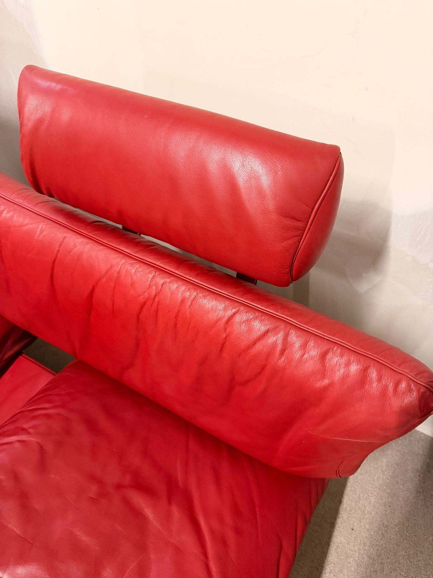 Rotes De Sede DS-140 Zweisitzer Sofa aus Leder