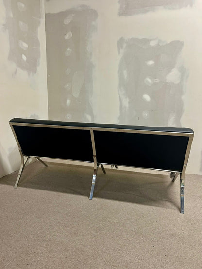 Designer Sofa , Sitzbank, Loungesofa, schwarz, Chromgestell