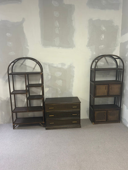 Vintage Rattan Bambus Kommode 3 Schubladen