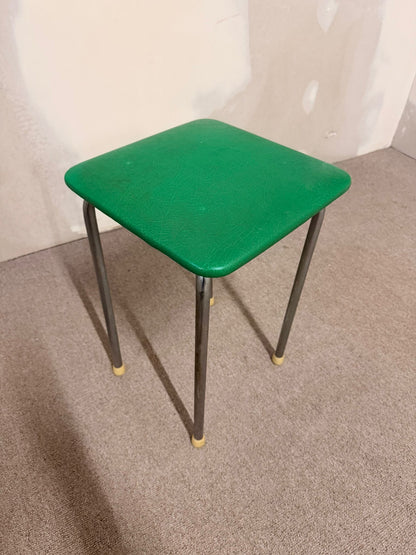 60-70er Vintage Tabourettli Hocker Sitzfläche in Grün