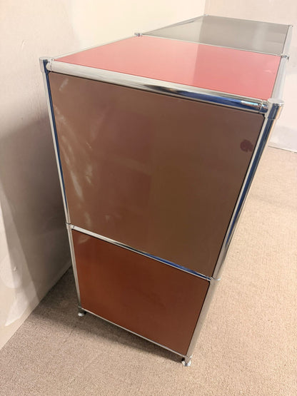 Quadro Interio (USM Büromöbel Style) Sideboard rot/schwarz