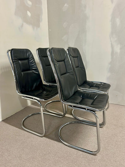 Freischwinger Stühle Gastone Rinaldi Rima Italia Leder