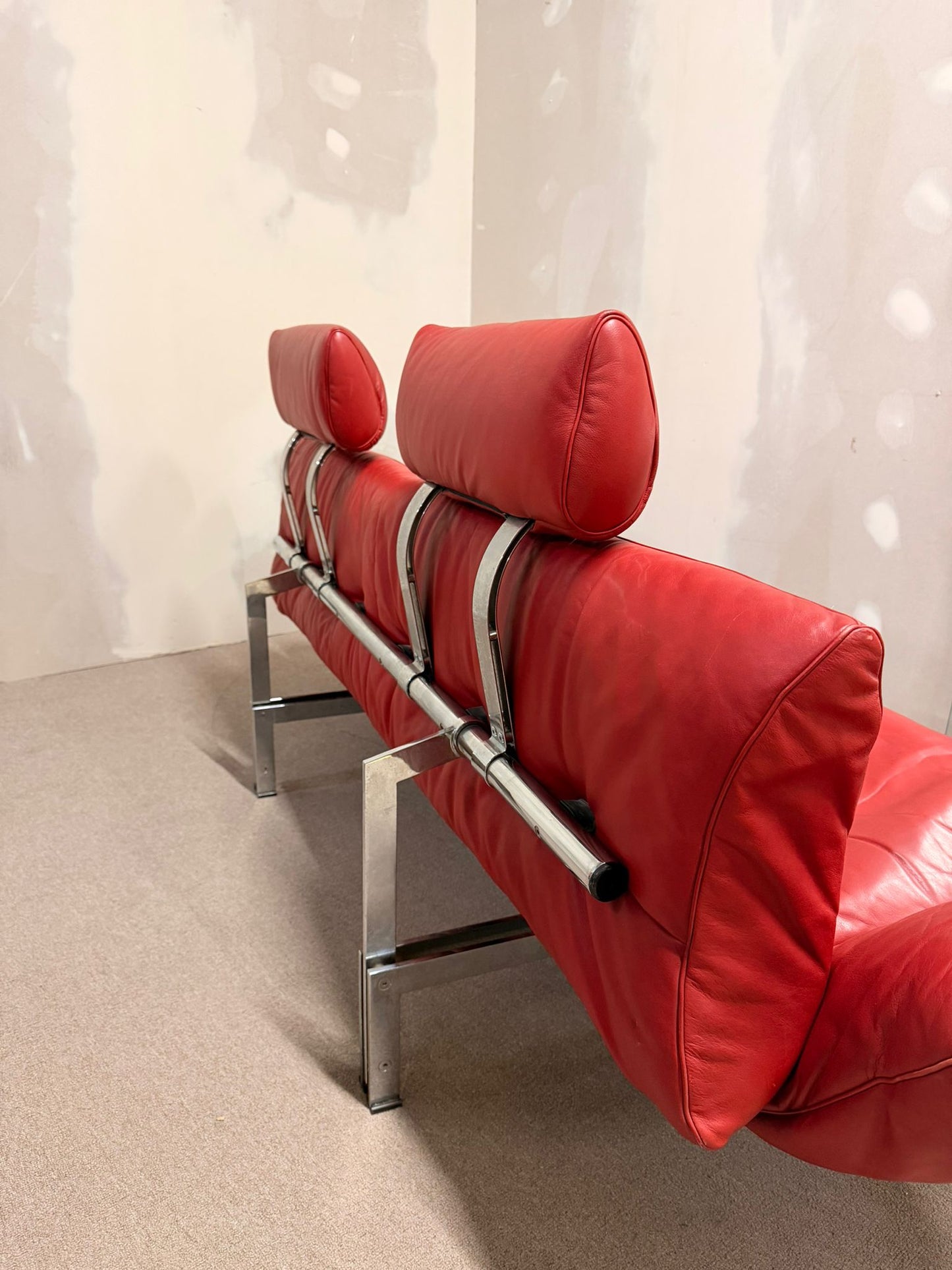 Rotes De Sede DS-140 Zweisitzer Sofa aus Leder