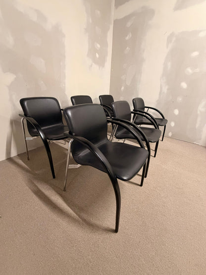 Lederstühle von Team by Wellis Schweizer Qualität, schwarz