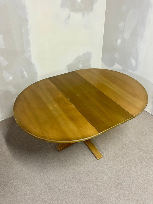 Runder, ausziehbarer Tisch aus Holz, Esstisch mit Platte