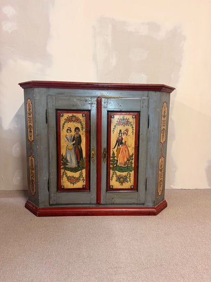 Antiker handbemaltes Vintage Sideboard im Bauernstil 50er