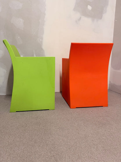 2er Set Farbenfrohe Designer-Sessel HAANS Lifestyle grün/orange