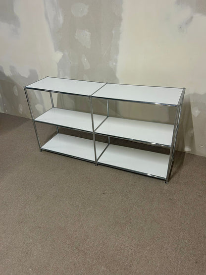 Weisses Regal im Stil wie USM mit 6 Tablaren, Sideboard