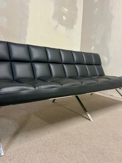 Designer Sofa , Sitzbank, Loungesofa, schwarz, Chromgestell