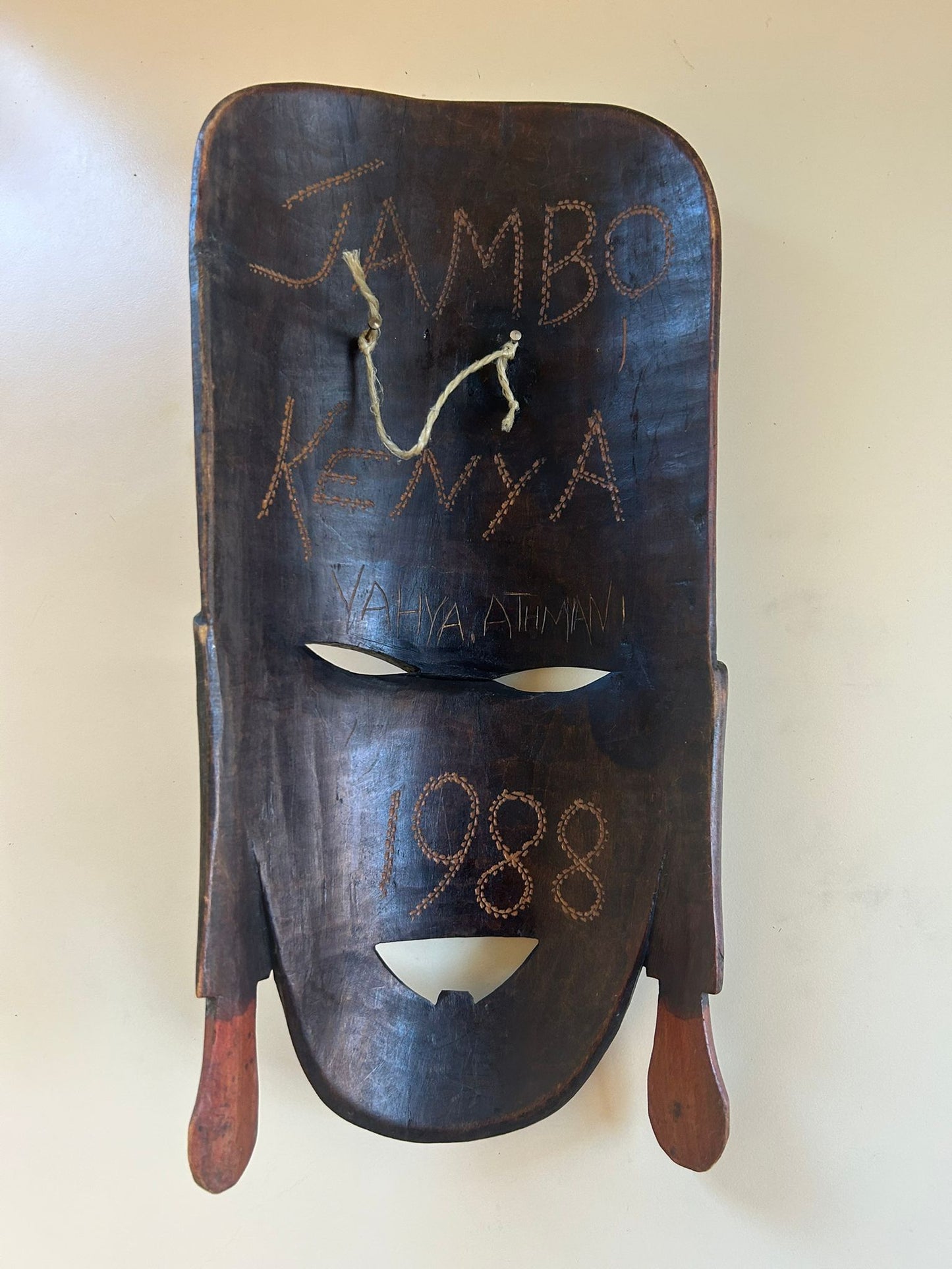 Afrika Holzmaske, Jambo Kenia 1988, Rarität, Wanddeko!