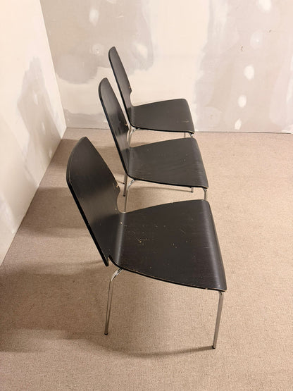3x Ikea Vilmar Stuhl in schwarz, stapelbar