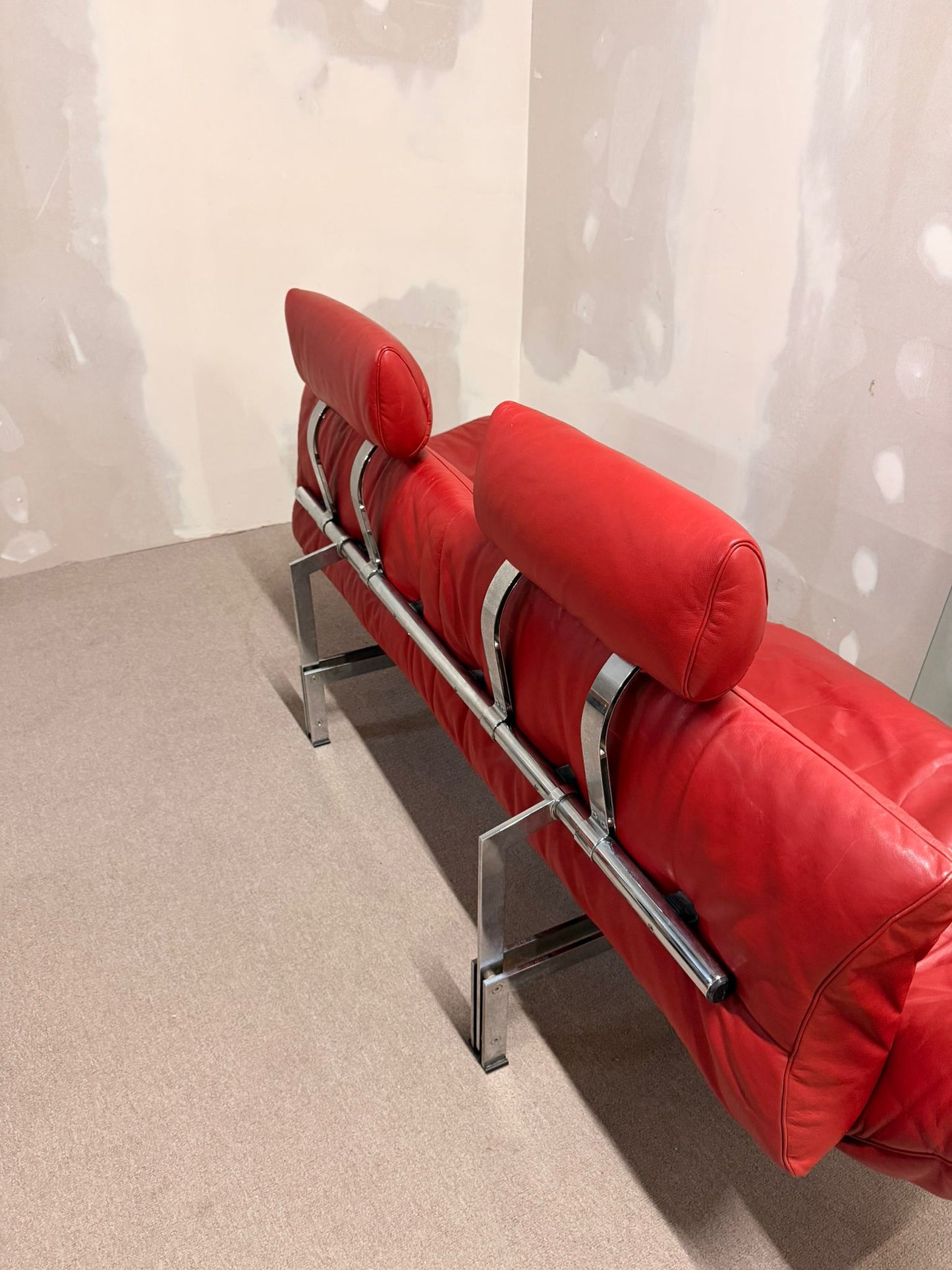 Rotes De Sede DS-140 Zweisitzer Sofa aus Leder