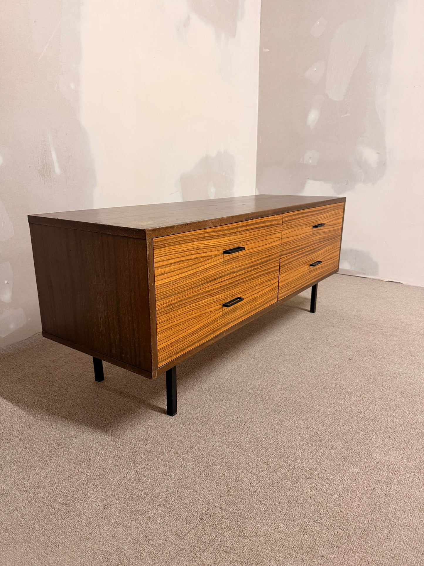 60er Jahre Vintage Sideboard Kommode Anrichte, 4 Schubladen