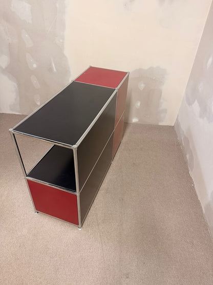 Quadro Interio (USM Büromöbel Style) Sideboard rot/schwarz