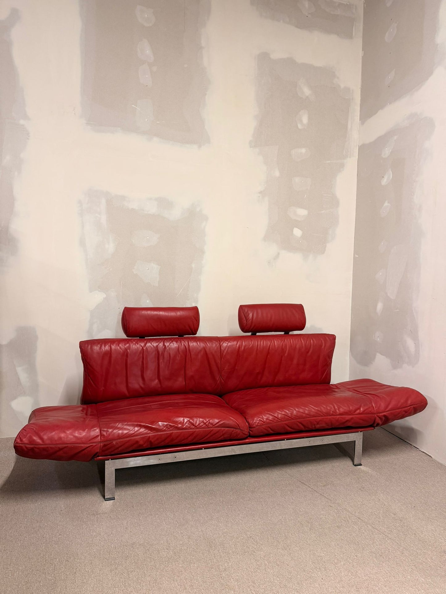 Rotes De Sede DS-140 Zweisitzer Sofa aus Leder