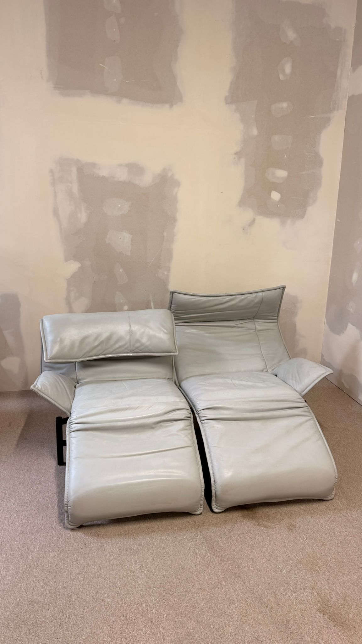 Cassina Veranda Leder Sofa von Vico Magistretti 80er Jahre