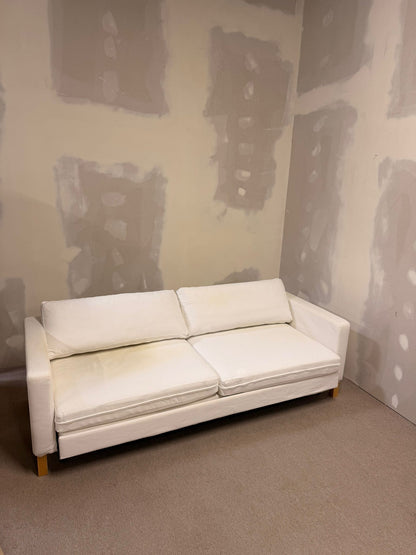 Ikea Sofa Karlstad 3-Sitzer Bettsofa weisse Stoffbezüge