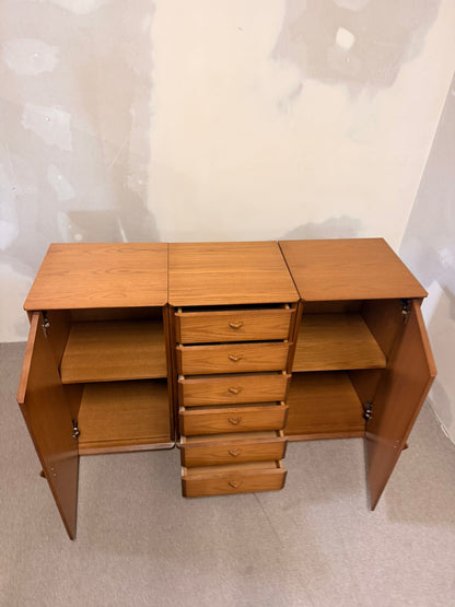 3 tlg. Mid Century Eiche Kommode Sideboard Schweizer Produkt