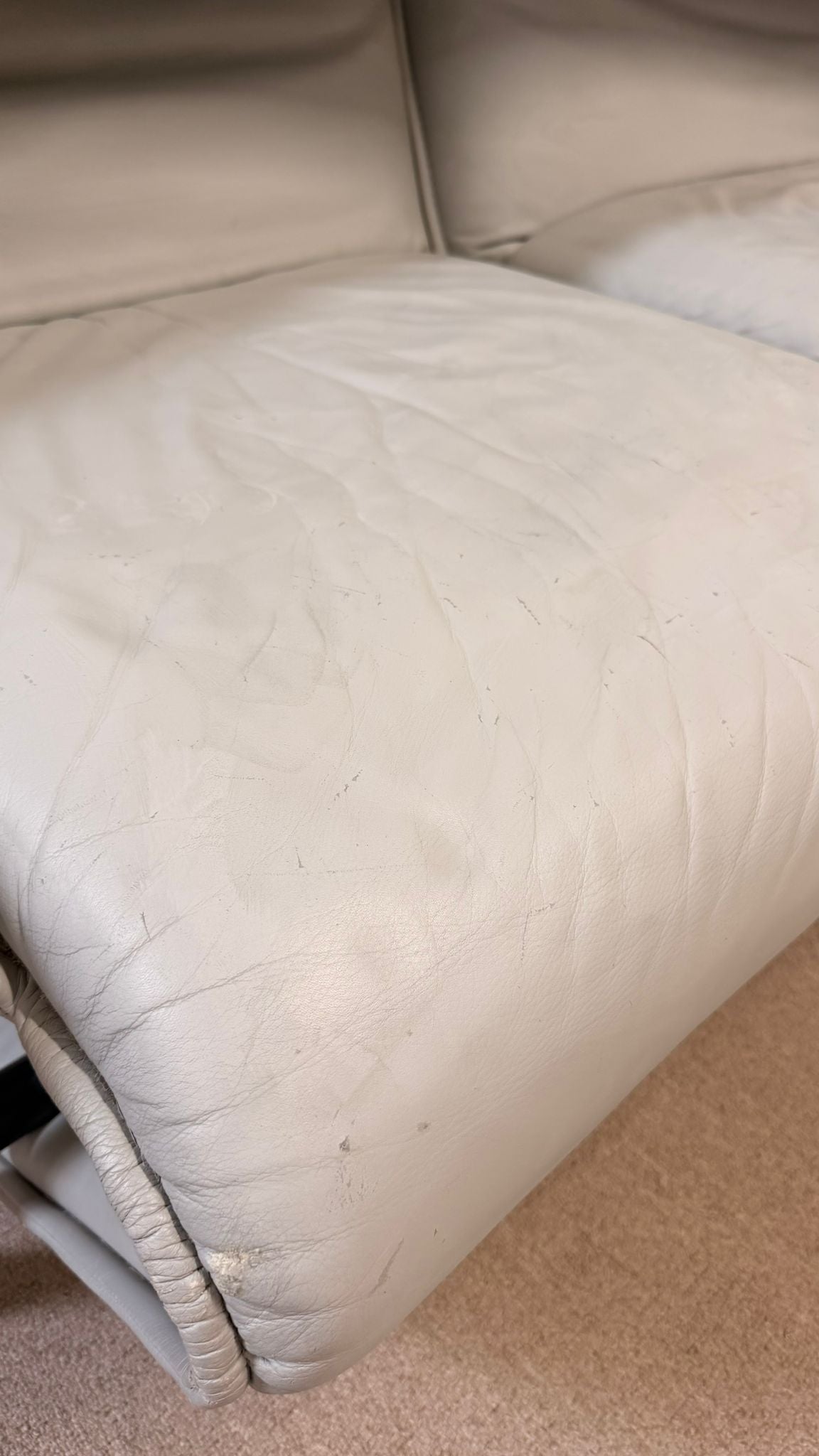 Cassina Veranda Leder Sofa von Vico Magistretti 80er Jahre