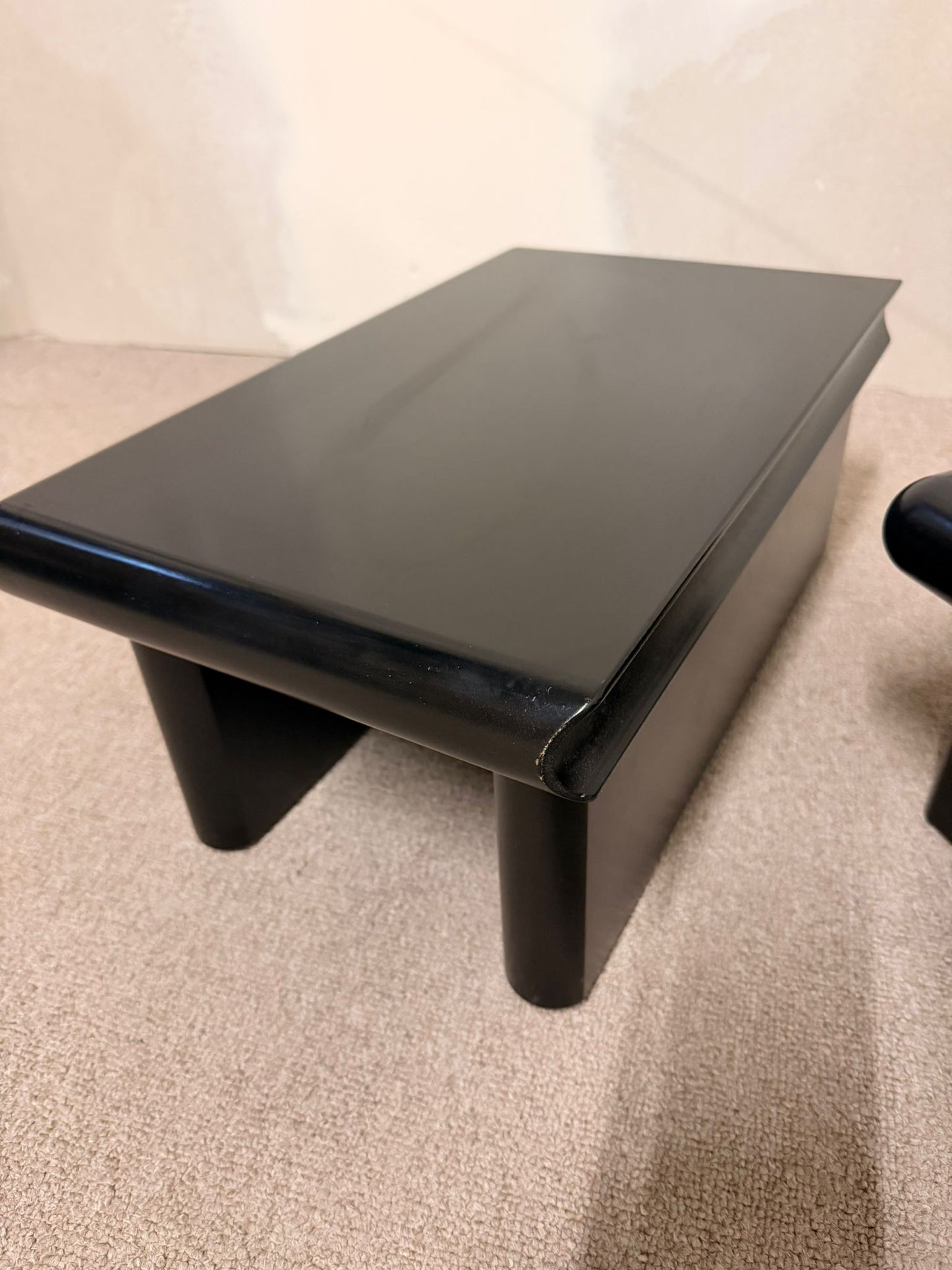 2er Set schwarze module Couchtische im Stil Rodolfo Bonetto