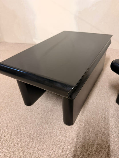 2er Set schwarze module Couchtische im Stil Rodolfo Bonetto