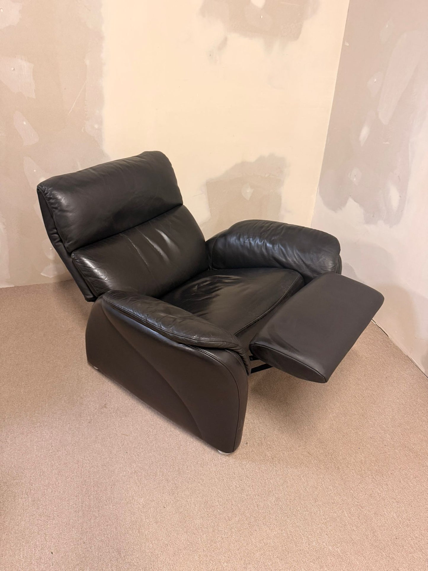 Schwarzer Ledersessel Relaxsessel  Ergoline W. Schillig