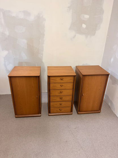 3 tlg. Mid Century Eiche Kommode Sideboard Schweizer Produkt