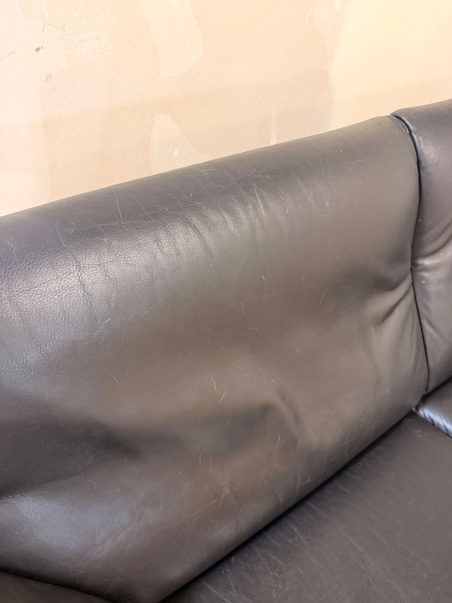Schwarzes De Sede DS 10 Ledersofa in Schwarz