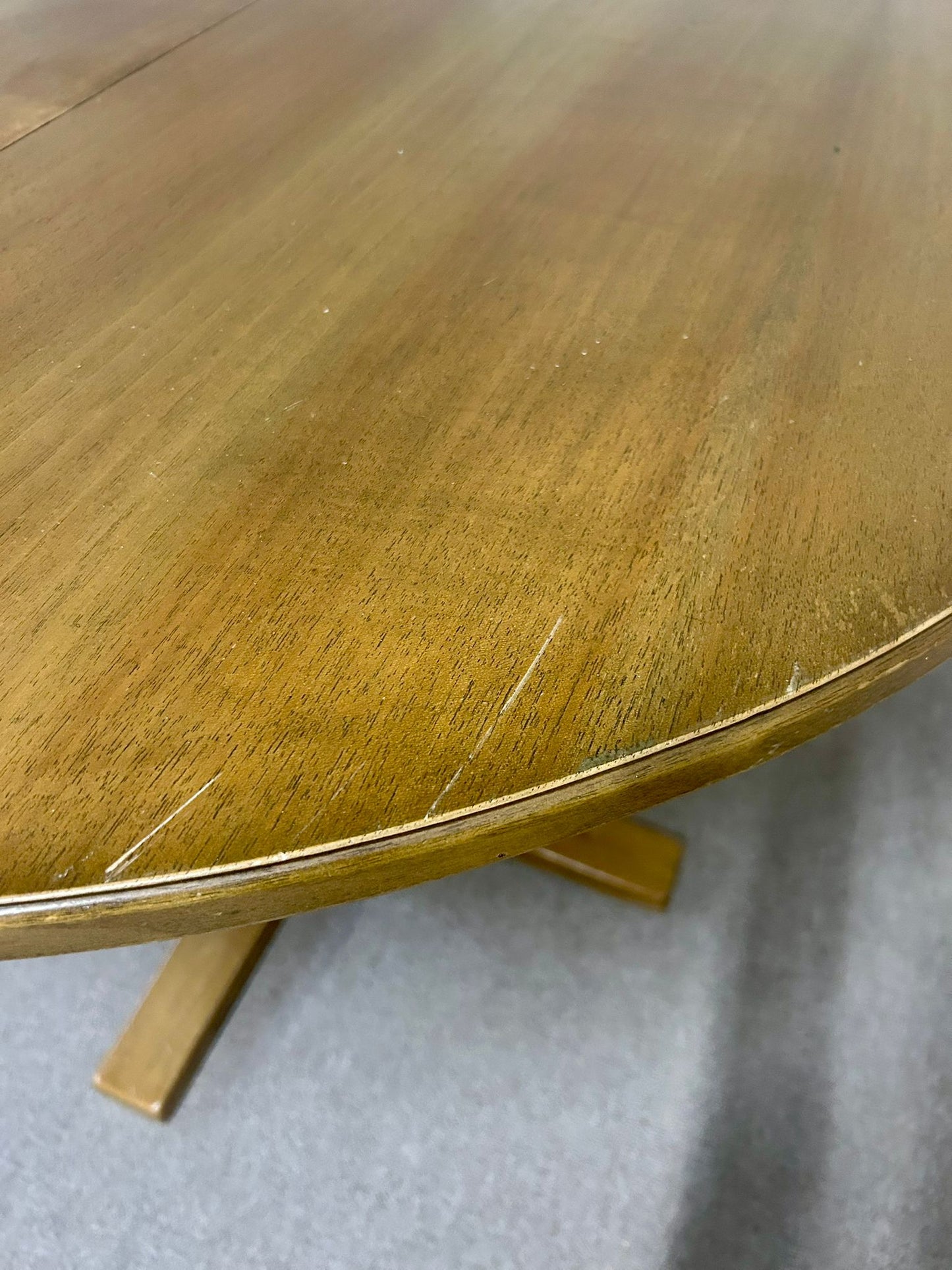 Runder, ausziehbarer Tisch aus Holz, Esstisch mit Platte
