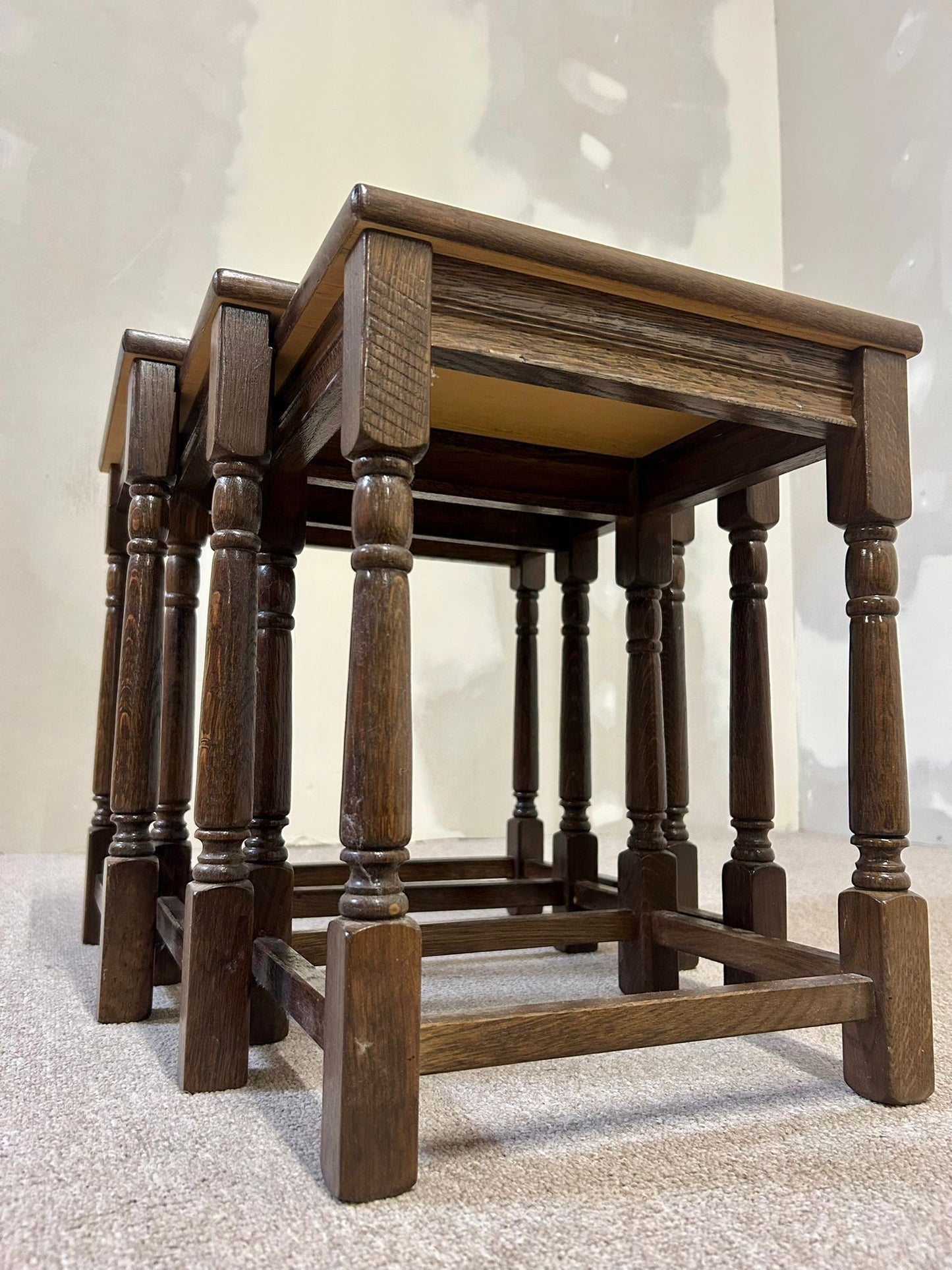 3er Set Satztische Massivholz Beistelltische Couchtische