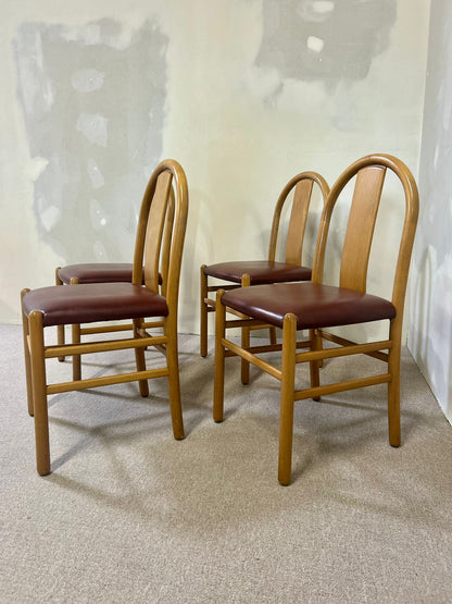 4x Annig Sarian Esszimmerstühle Thalia Holz 1980 Tissetanta
