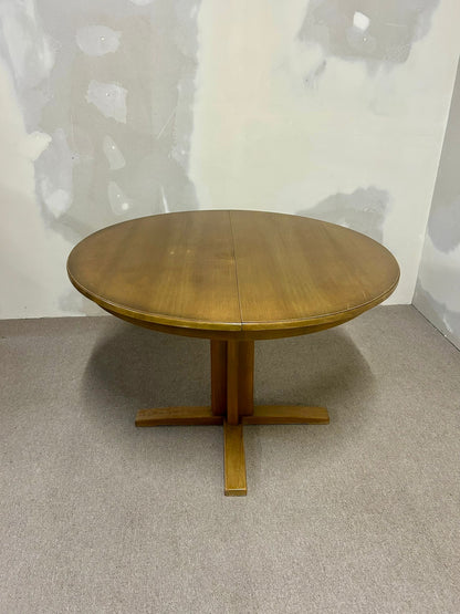 Runder, ausziehbarer Tisch aus Holz, Esstisch mit Platte