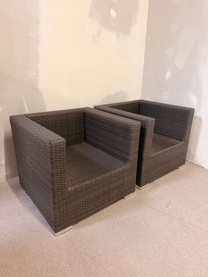 Loungesessel für Terrasse/Garten in braun aus Polyrattan