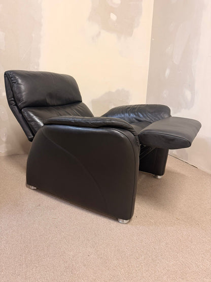 Schwarzer Ledersessel Relaxsessel  Ergoline W. Schillig