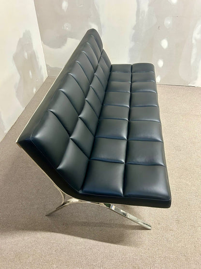 Designer Sofa , Sitzbank, Loungesofa, schwarz, Chromgestell