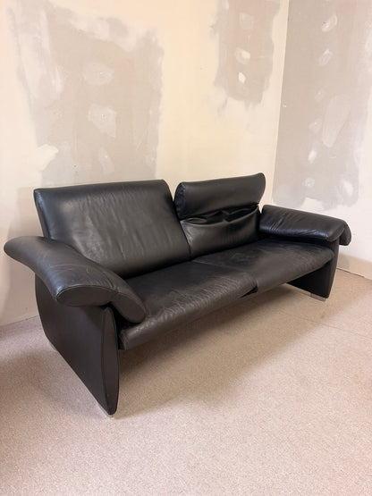Schwarzes De Sede DS 10 Ledersofa in Schwarz